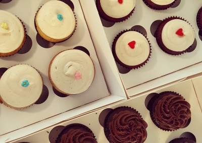 Vanilla Chocolate Red Velvet cupcakes
