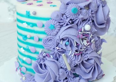 Blue Striped Purple Cake